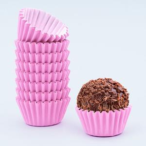 Mini Formas de Brigadeiro Rosa Claro, 100 unid.