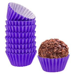 Mini Formas de Brigadeiro Roxo, 100 unid.