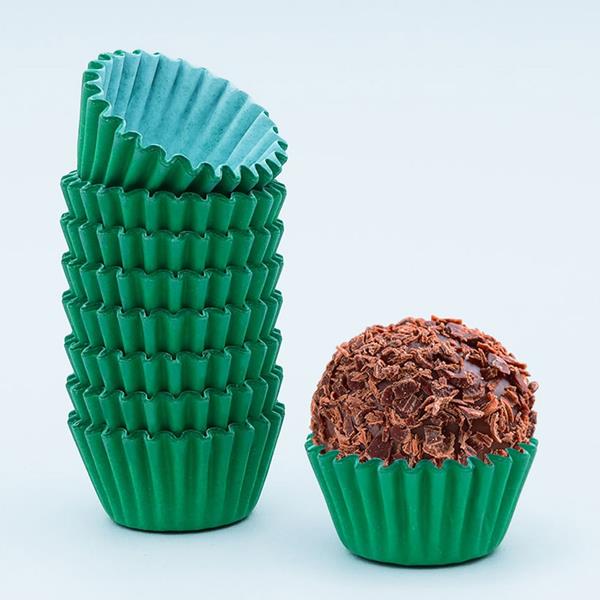 Mini Formas de Brigadeiro Verde, 100 unid.