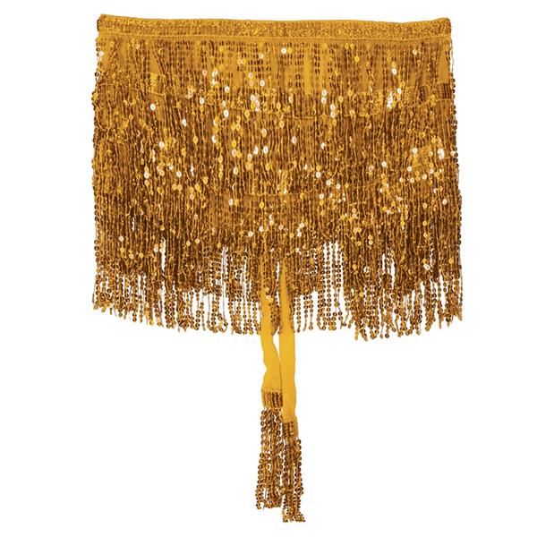 Mini Saia de Cintura Dourada com Lantejoulas