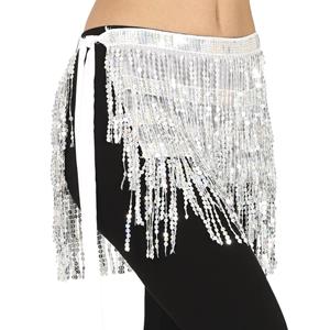 Mini Saia de Cintura Prateada com Lantejoulas