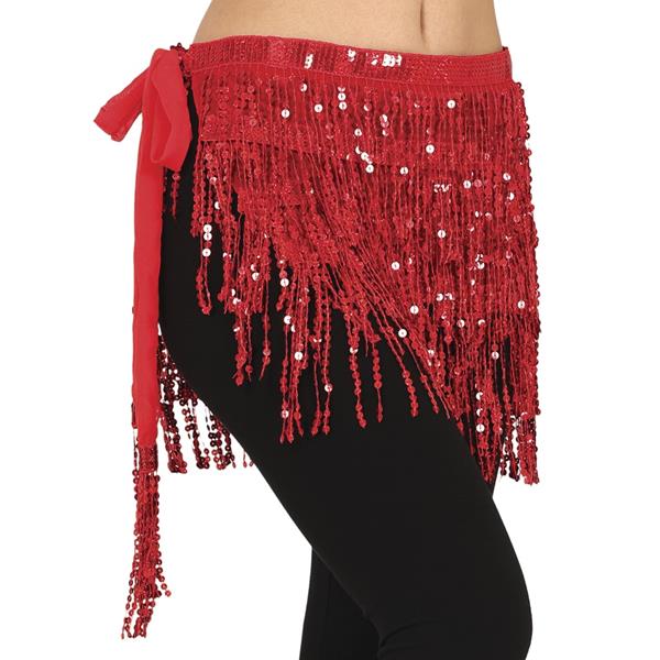 Mini Saia de Cintura Vermelha com Lantejoulas