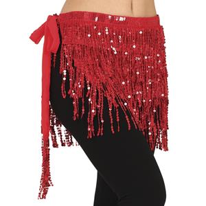 Mini Saia de Cintura Vermelha com Lantejoulas