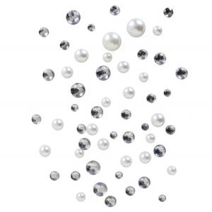 Mix Diamantes Prateados e Pérolas Brancas para Caraterização