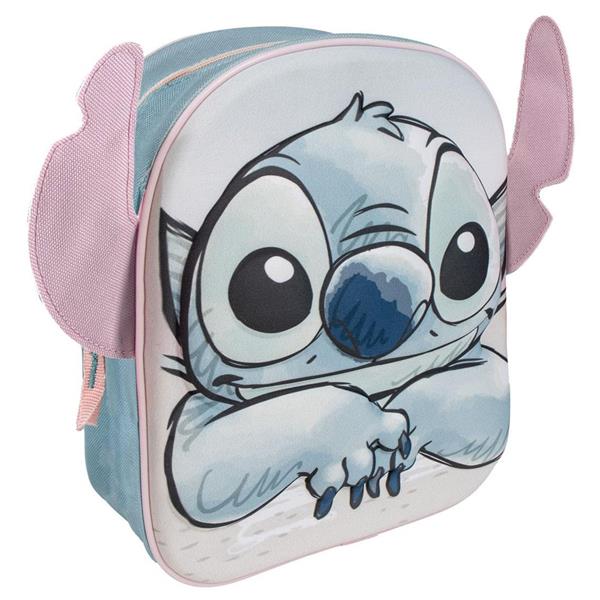 Mochila Escolar Infantil Stitch 3D com Orelhas