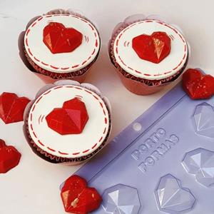 Molde para Bombons Mini Corações Lapidado