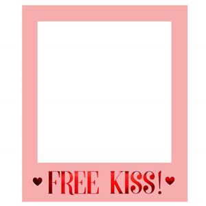 Moldura Photobooth Free Kiss Rosa