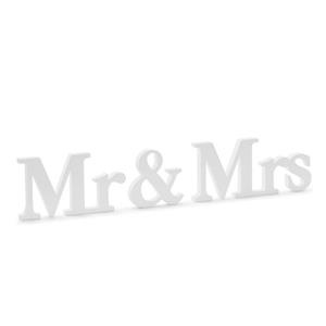 Mr & Mrs Branco Decorativo em Madeira