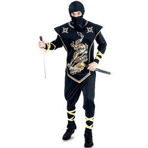 Fato Ninja Dragão Dourado, Adulto