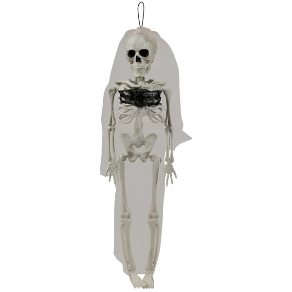 Noiva Esqueleto Assombrada para Pendurar, 40 cm