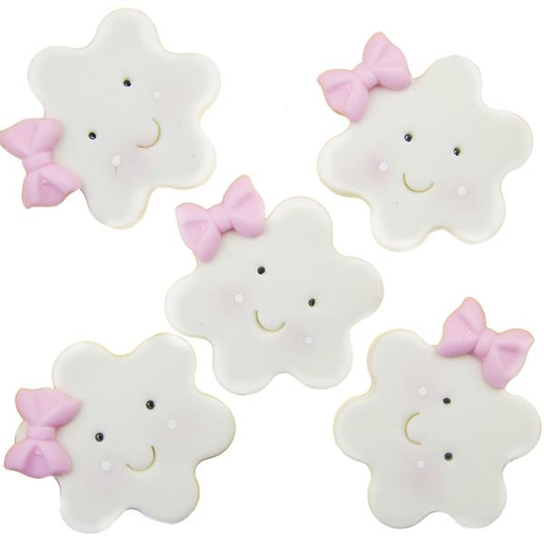 Nuvens com Laço em Biscuit, 5 unid.