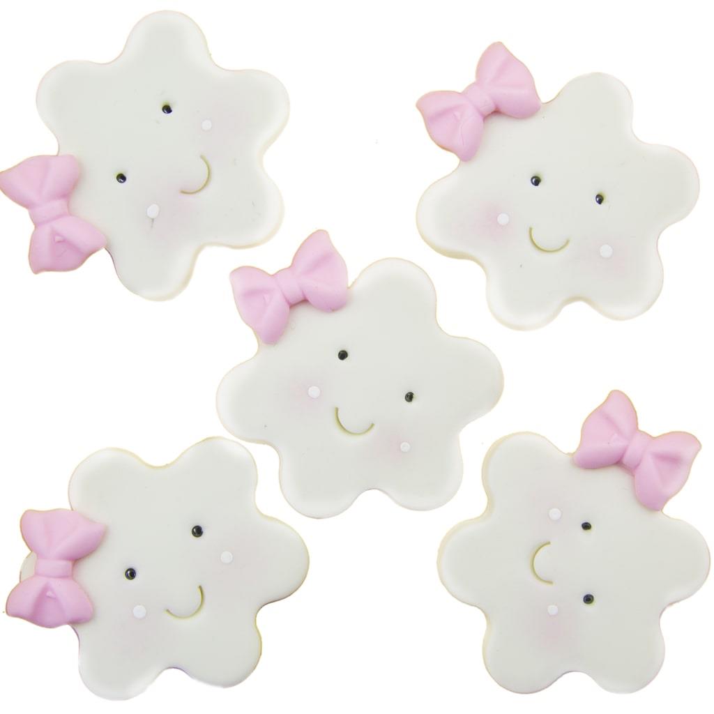 Nuvens com Laço em Biscuit, 5 unid.