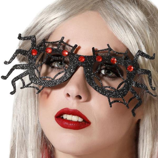 Óculo Aranhas de Halloween com Brilhantes