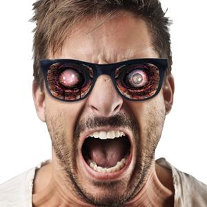 Óculos com Olhos de Zombie Macabro