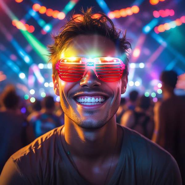 Óculos de Grade com Luz Led Multicolor