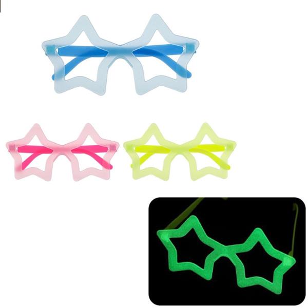 Óculos Estrela Glow in the Dark, 3 unid.