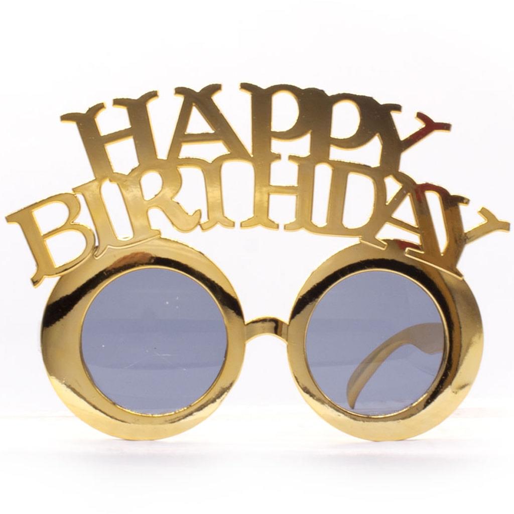 Óculos Happy Birthday Dourado