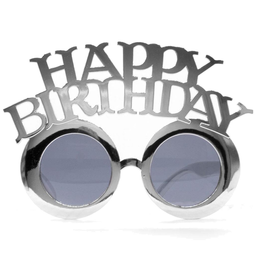 Óculos Happy Birthday Prateado