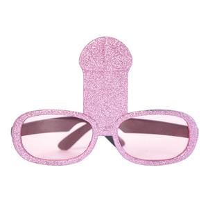 Óculos Pénis Rosa com Purpurina