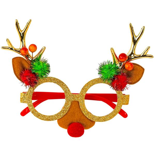 Óculos Rena de Natal Pomposa