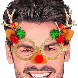 Óculos Rena de Natal Pomposa