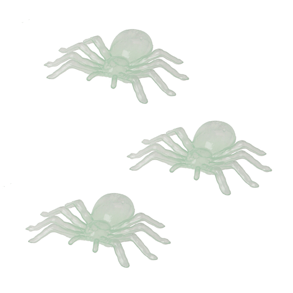 Pack 3 Aranhas Brilham no Escuro, 11 cm