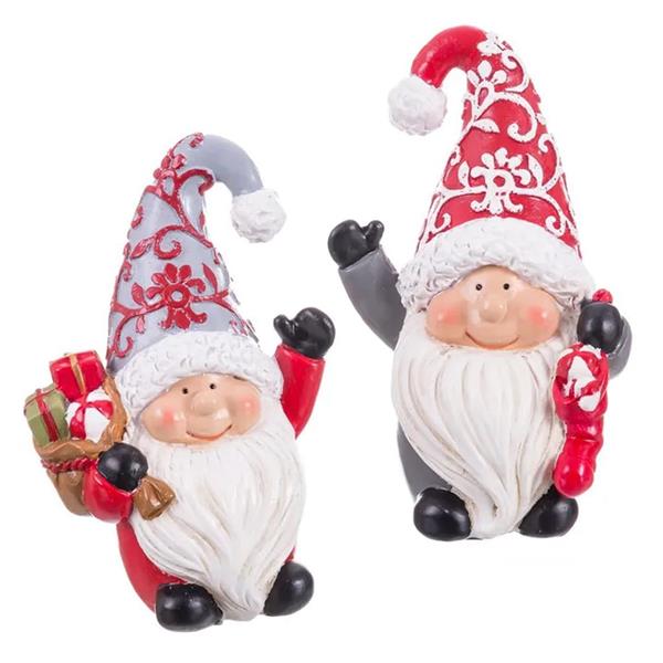 Pai Natal Decorativo com Presentes em Resina