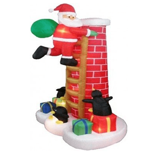 Pai Natal a subir Chaminé Insuflável 1,80 mt