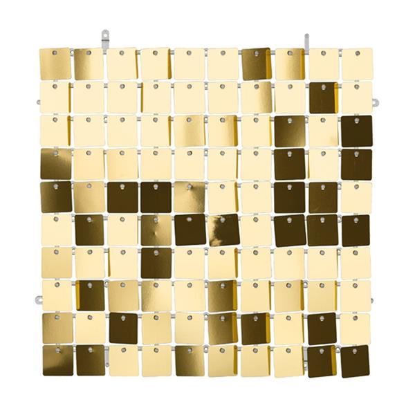 Painel Decorativo Quadrados Dourado, 30 x 30 cm