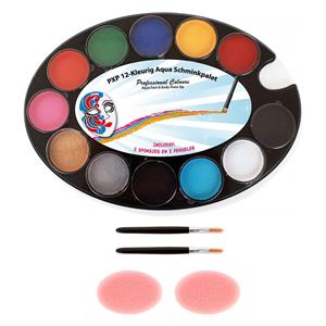 Paleta Básica com 12 Tintas, Esponjas e Lápis PXP