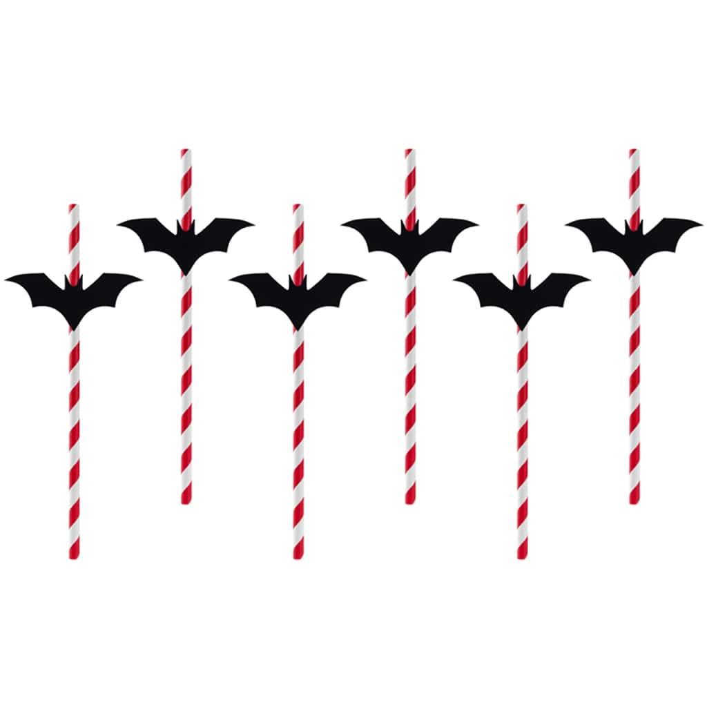 Palhinhas às Riscas Vermelhas com Morcegos, 6 unid.