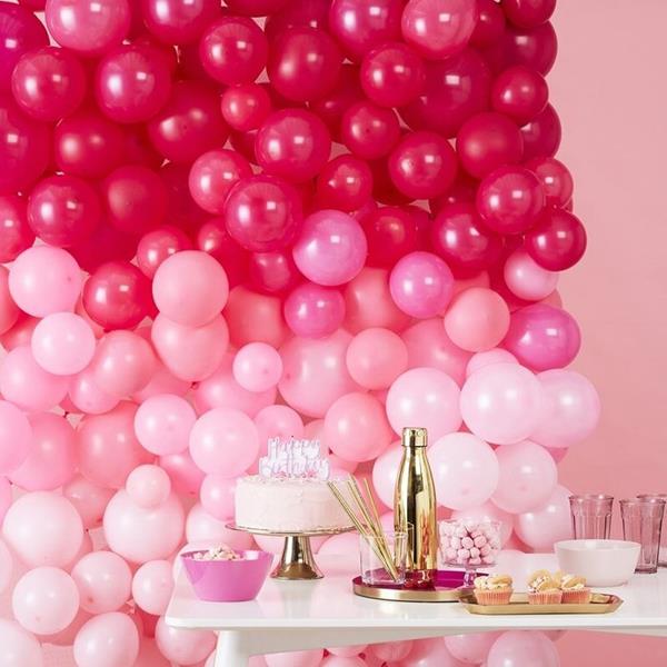Parede com 210 Balões Rosa