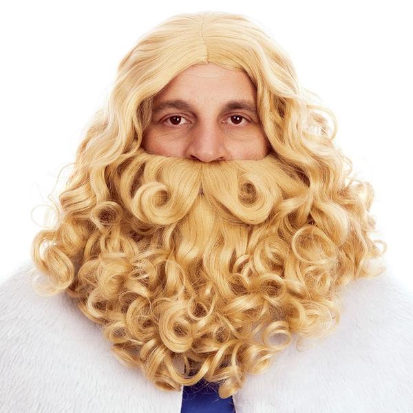 Peruca e Barba Loira Rei de Luxo