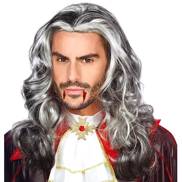 Peruca Grisalha Comprida Vampiro Peruca Grisalha Comprida Vampiro