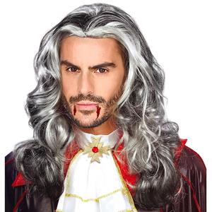 Peruca Grisalha Comprida Vampiro