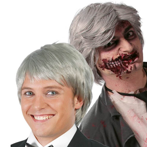 Peruca Grisalha Curta