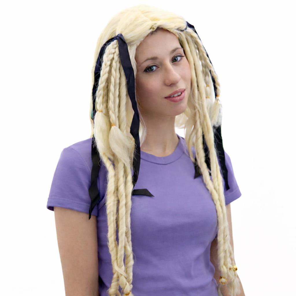 Peruca Loira com tranças e rastas