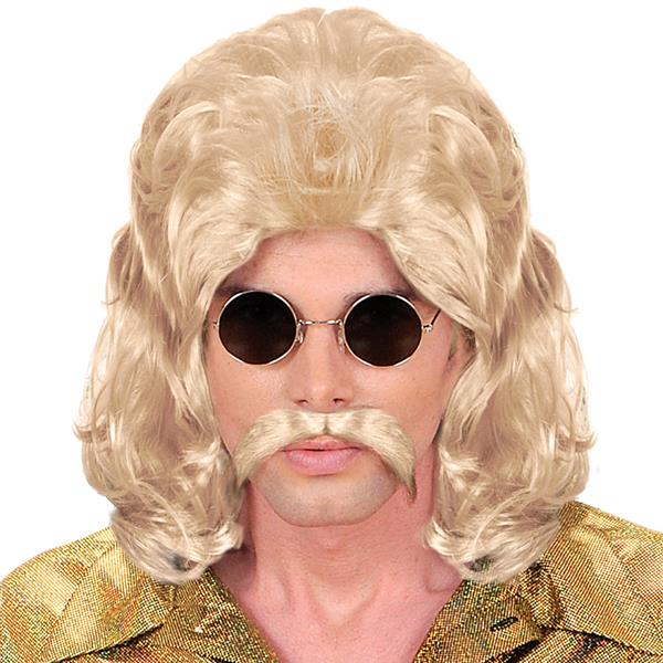 Peruca Loira e Bigode Anos 70