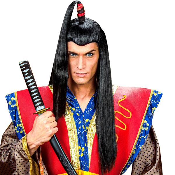 Peruca Preta Longa Samurai