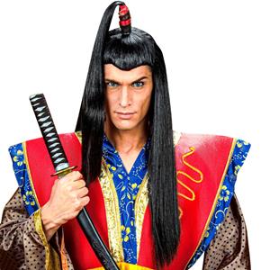 Peruca Preta Longa Samurai