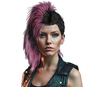 Peruca Punk Rosa e Preta