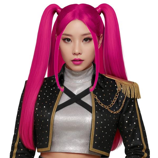 Peruca Rosa Guerreira K-Pop, Adulto