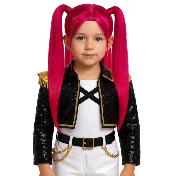 Peruca Rosa Guerreira K-Pop, Criança