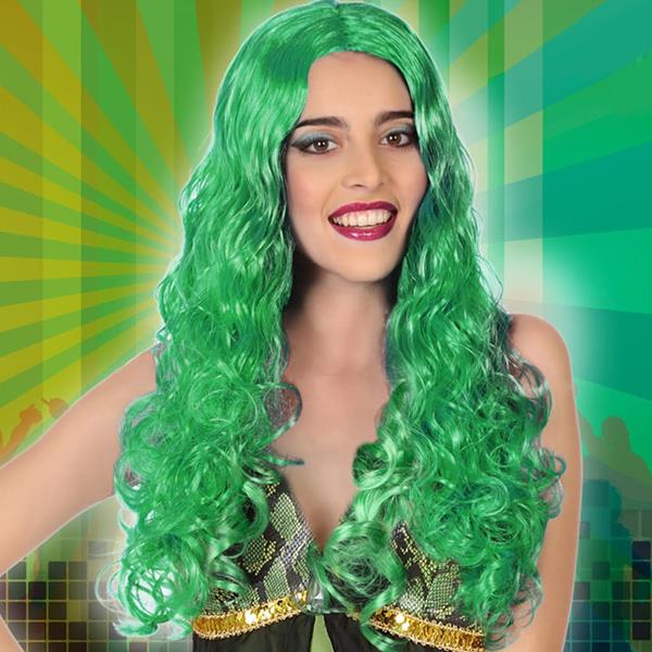 Peruca Verde Ondulada