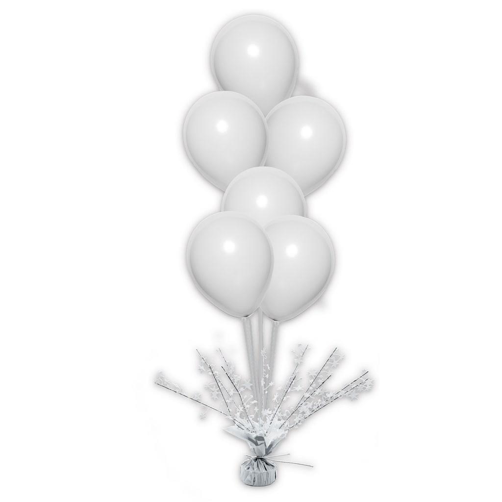 Peso Balões Branco com Estrelas Iridescentes e Varetas