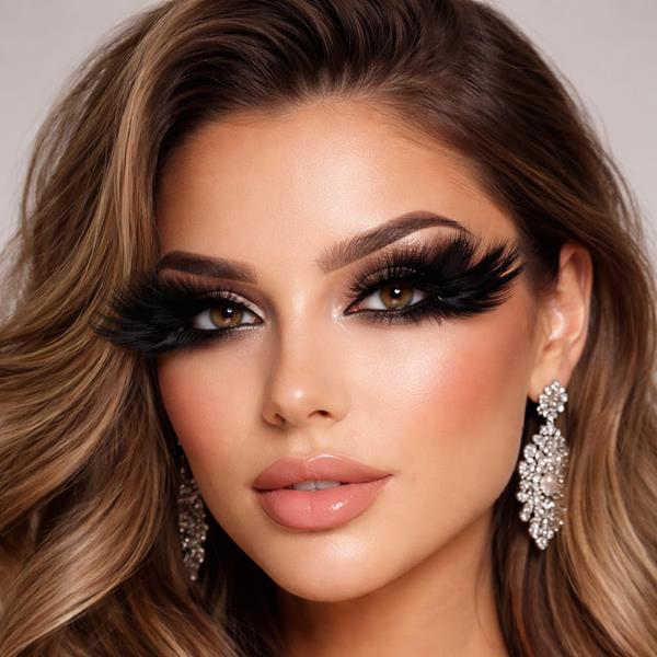 Pestanas Falsas Plumas Pretas