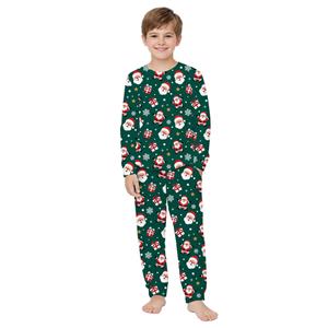 Pijama Verde Natalício com Pai Natal e Presentes, Criança Pijama Verde Natalício com Pai Natal e Presentes, Criança