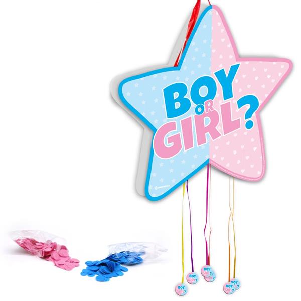 Pinhata Estrela Boy or Girl com Confetis