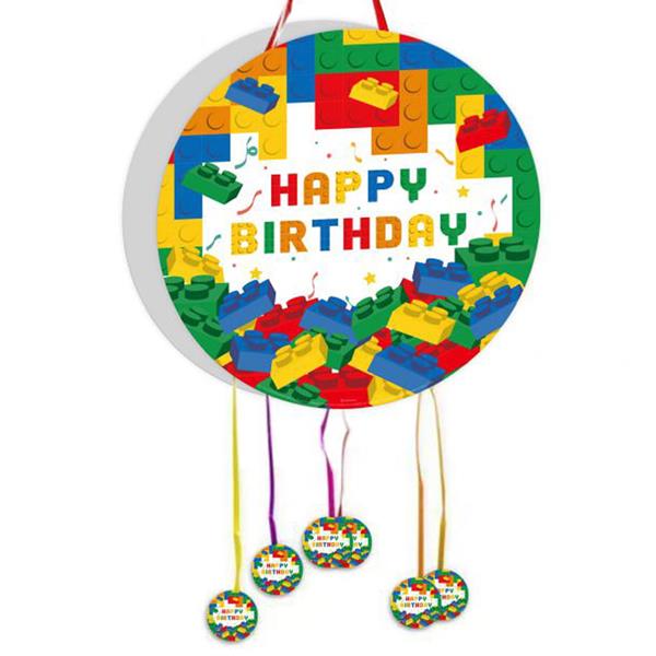 Pinhata Redonda Happy Birthday Blocos de Construção
