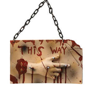 Placa com Mão Cortada Sangrenta